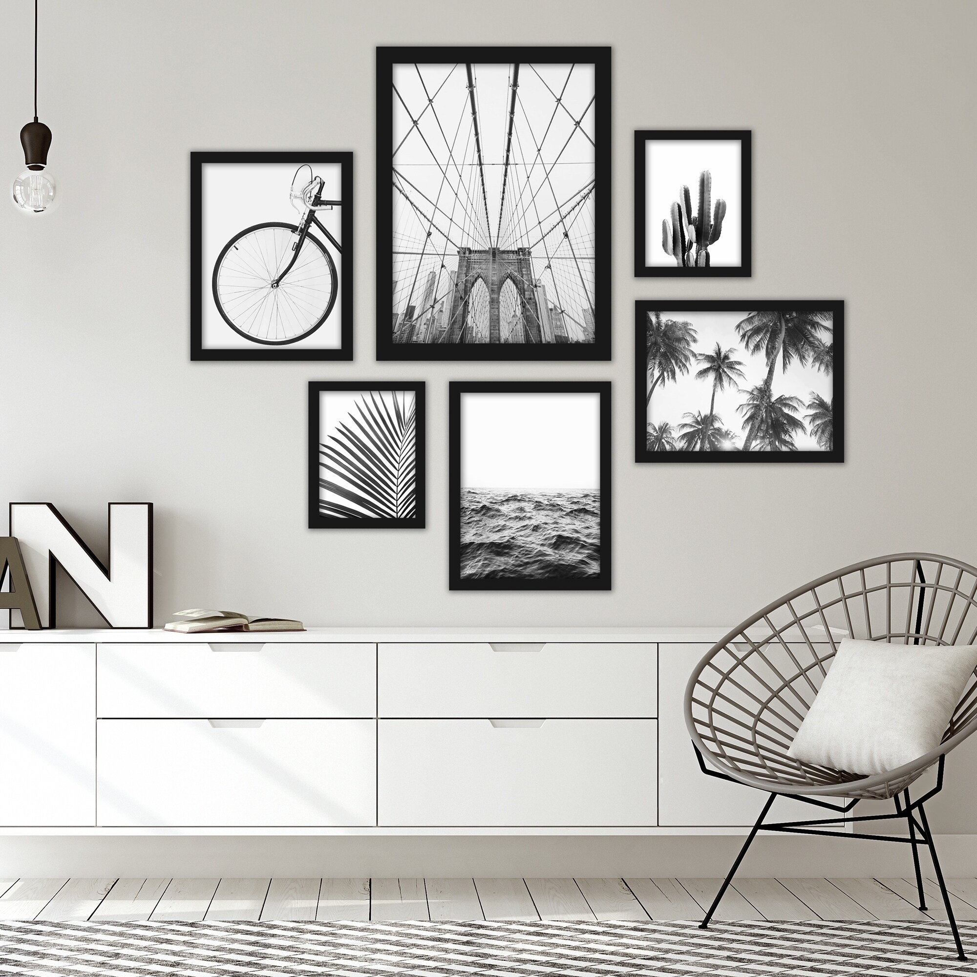 black and white photo art framed