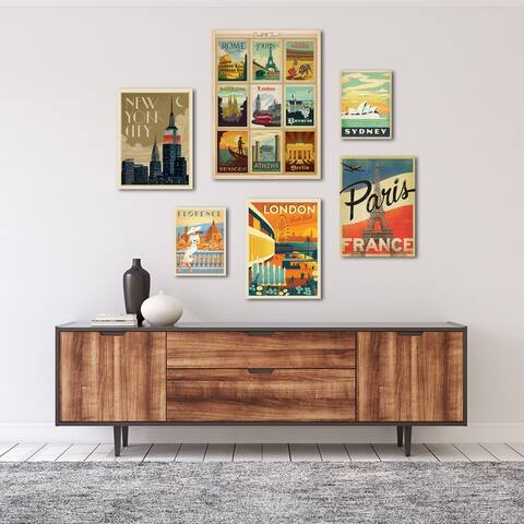 World Cities 6 Piece Gallery Wrapped Canvas Wall Art Set