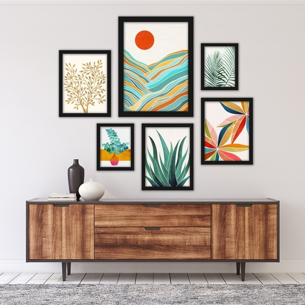 Modern Tropical Framed Gallery Wall Set - Overstock - 29802390