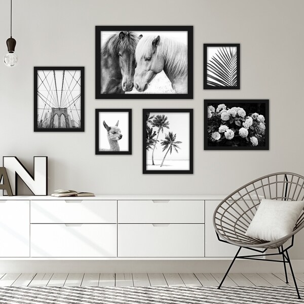 Shop Black & White Photography Framed Gallery Wall Set - Overstock