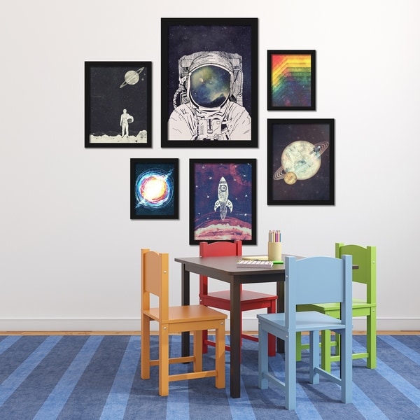 Outer Space Astronaut Framed Art Set