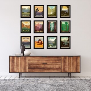 National Parks Anderson Design 12 Piece Framed Gallery Wall Art Set