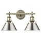 preview thumbnail 4 of 20, Orwell 2-light Bath Vanity Aged Brass with Pewter