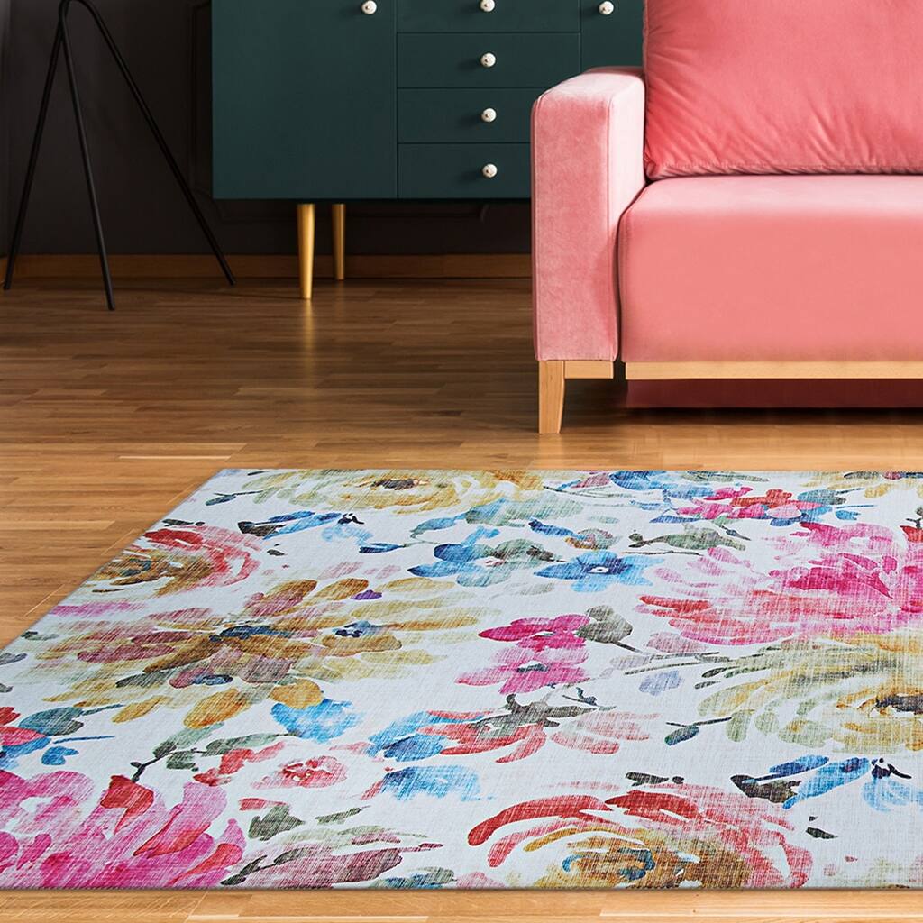 Pink Multicolor Rugs Toulouse Jardin Pink-Multicolor Area Rug - Overstock - 29802632