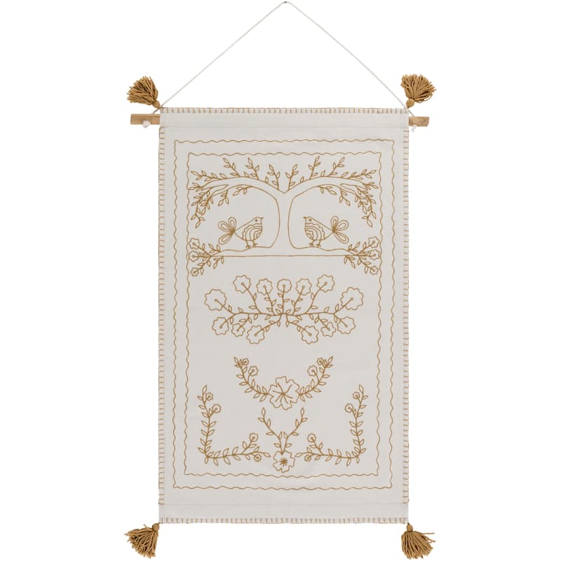Livabliss Helene Wool and Nylon Transitional Tapestry - 24" x 36" - 24" x 36" - Ivory