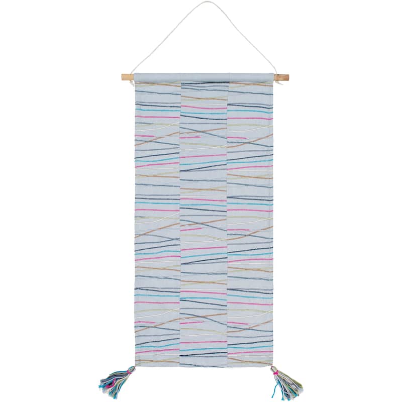 Gauri Cotton Modern Tapestry - 18" x 36" - 18" x 36" - Medium Grey