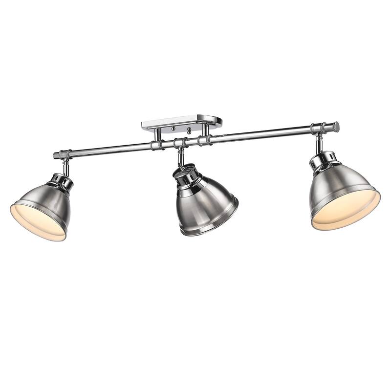Duncan Semi-Flush - Track Light - Chrome with Pewter Shades