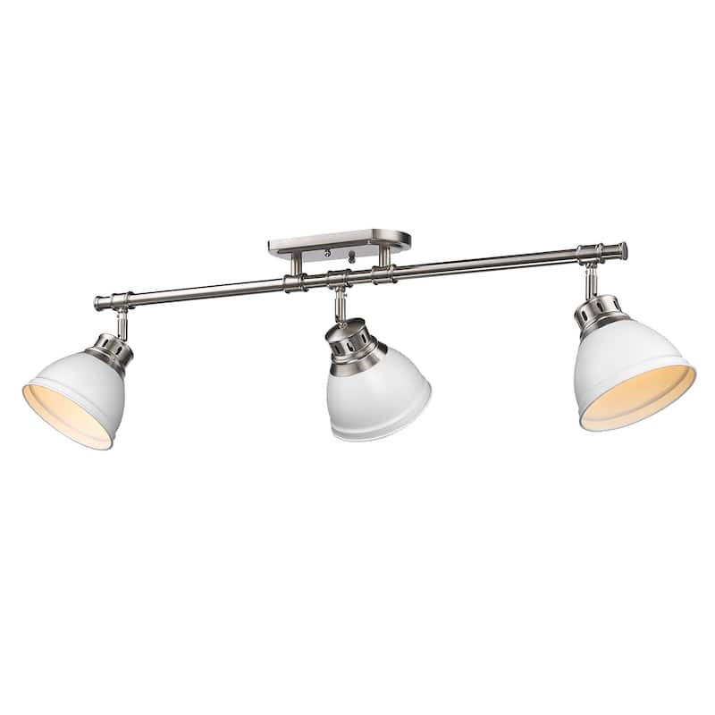 Duncan Semi-Flush - Track Light - Pewter with Matte White
