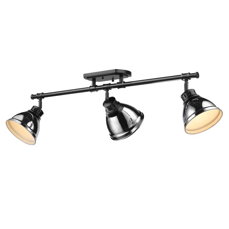 Duncan Semi-Flush - Track Light - Matte Black with Chrome Shades