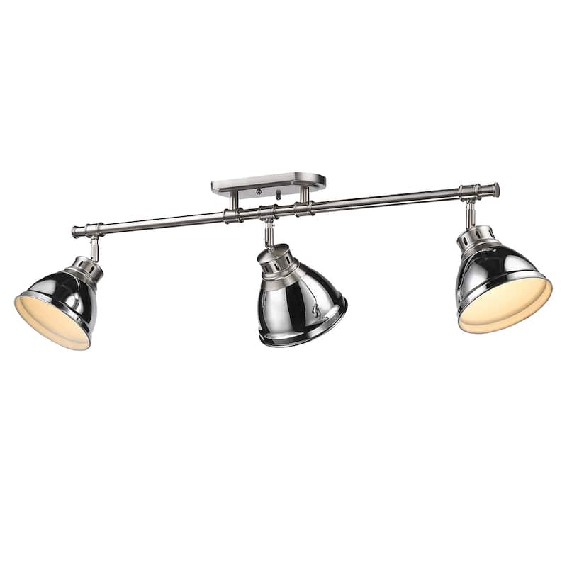 Duncan Semi-Flush - Track Light - Pewter with Chrome Shades