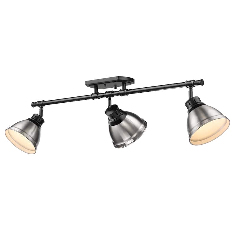 Duncan Semi-Flush - Track Light - Matte Black with Pewter Shades