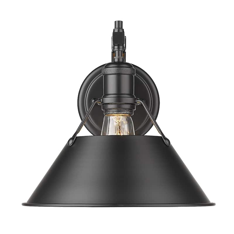 Orwell 1-light Conical Metallic Wall Sconce - Matte Black with Matte Black Shade