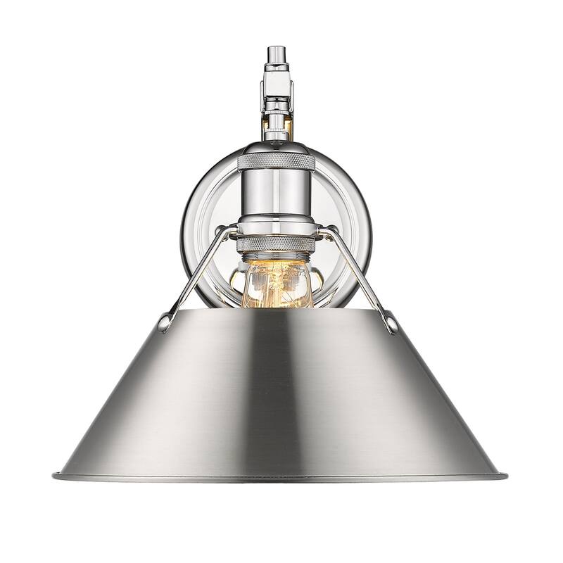 Orwell 1-light Conical Metallic Wall Sconce - Chrome with Pewter