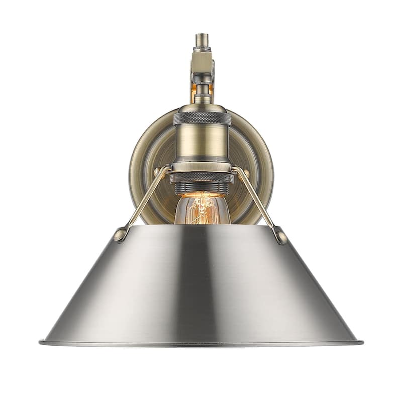Orwell 1-light Conical Metallic Wall Sconce - Aged Brass with Pewter