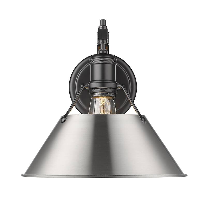 Orwell 1-light Conical Metallic Wall Sconce - Matte Black with Pewter