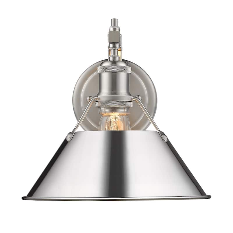 Orwell 1-light Conical Metallic Wall Sconce - Pewter with Chrome