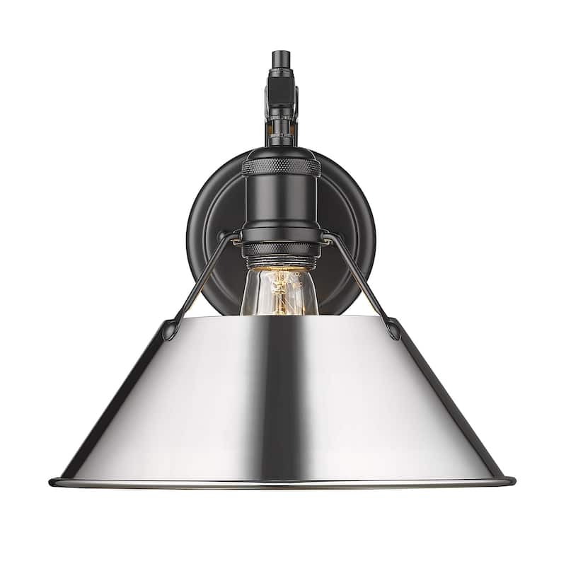 Orwell 1-light Conical Metallic Wall Sconce - Matte Black with Chrome