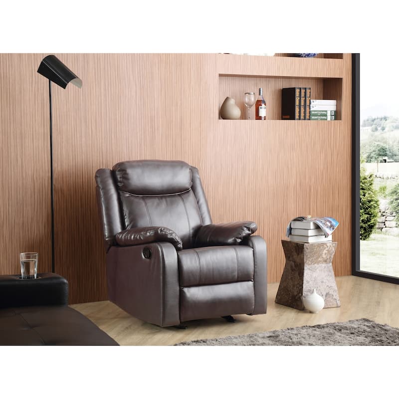 Copper Grove Zug Faux Leather Rocking Recliner - Dark Brown