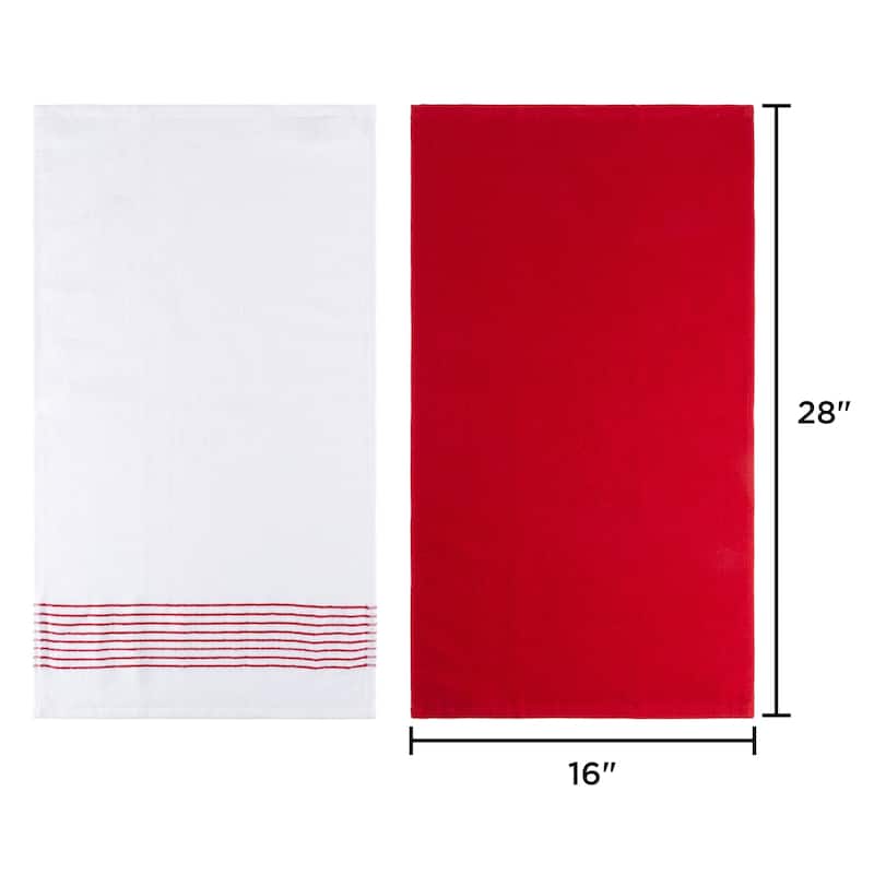 Kitchen Towel Set 100% Cotton Hand Towel / Dishtowels for Drying by Porch & Den - 16 x 28