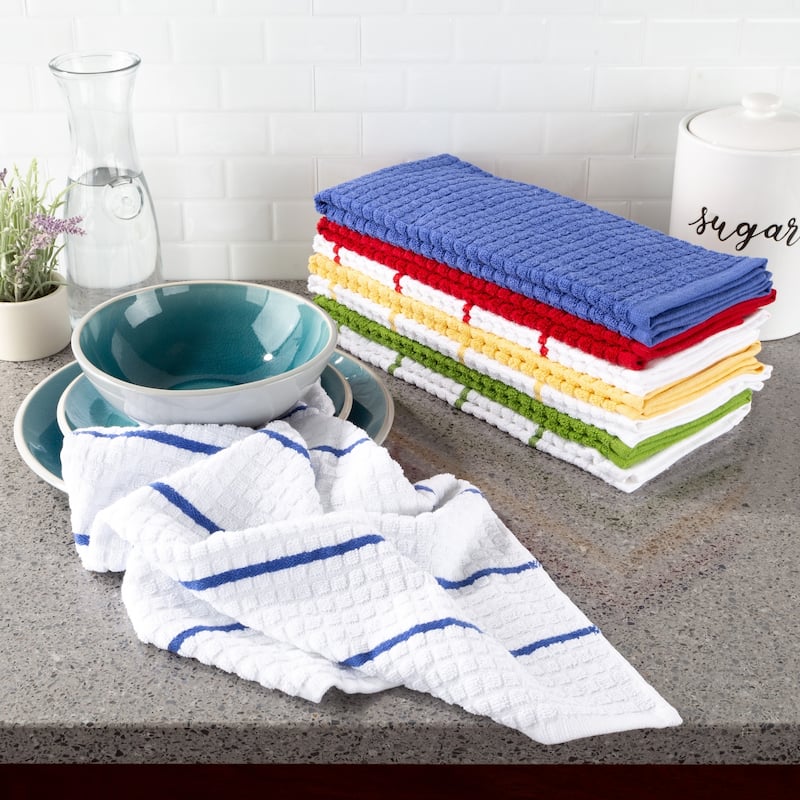 Kitchen Towel Set 100% Cotton Hand Towel / Dishtowels for Drying by Porch & Den - 16 x 28