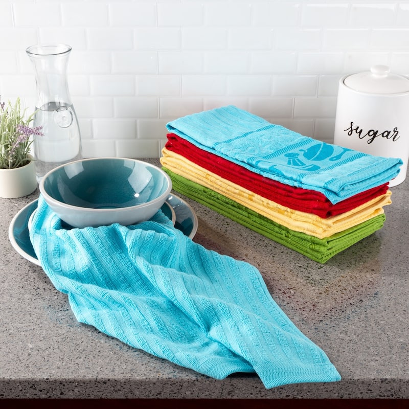 Kitchen Towel Set 100% Cotton Hand Towel / Dishtowels for Drying by Porch & Den - 16 x 28
