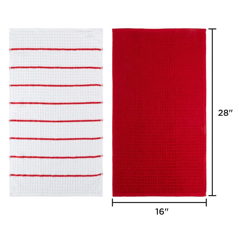 Kitchen Towel Set 100% Cotton Hand Towel / Dishtowels for Drying by Porch & Den - 16 x 28