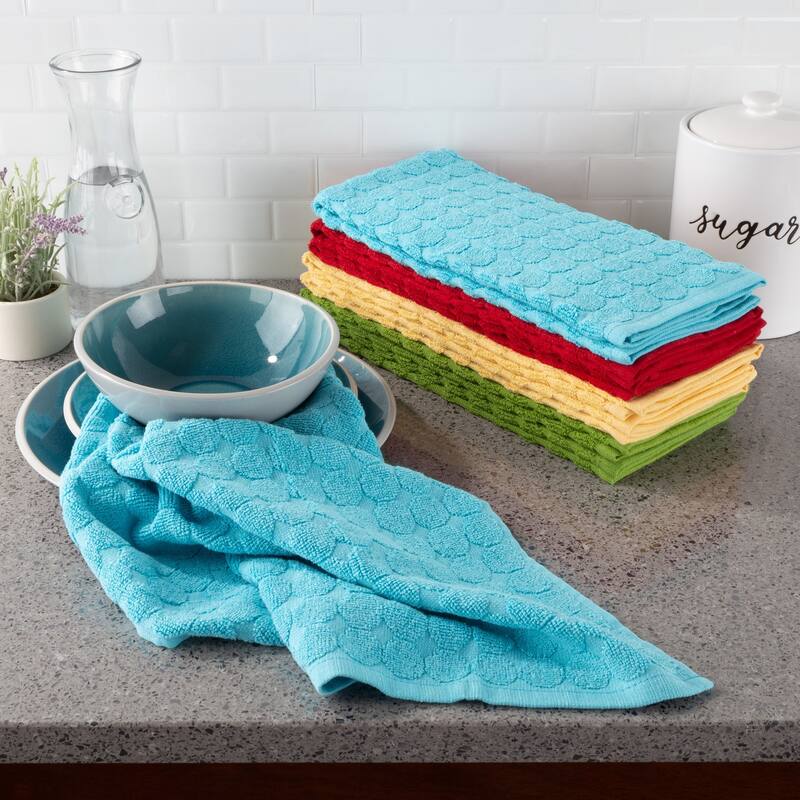 Kitchen Towel Set 100% Cotton Hand Towel / Dishtowels for Drying by Porch & Den - 16 x 28
