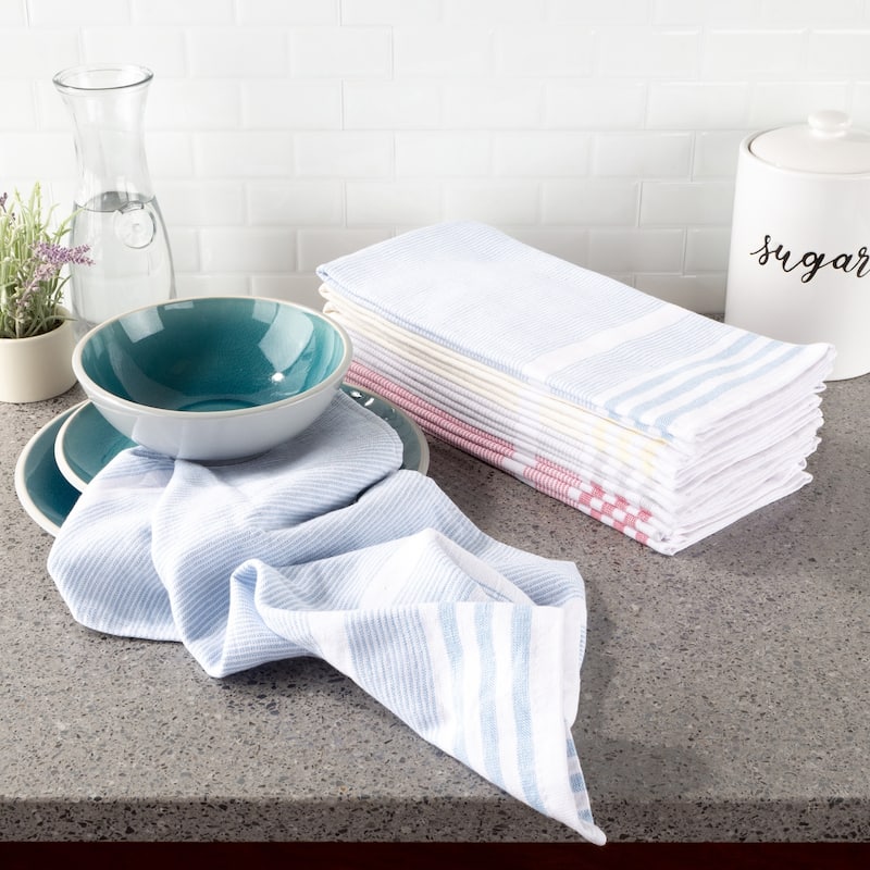 Kitchen Towel Set 100% Cotton Hand Towel / Dishtowels for Drying by Porch & Den - 16 x 28