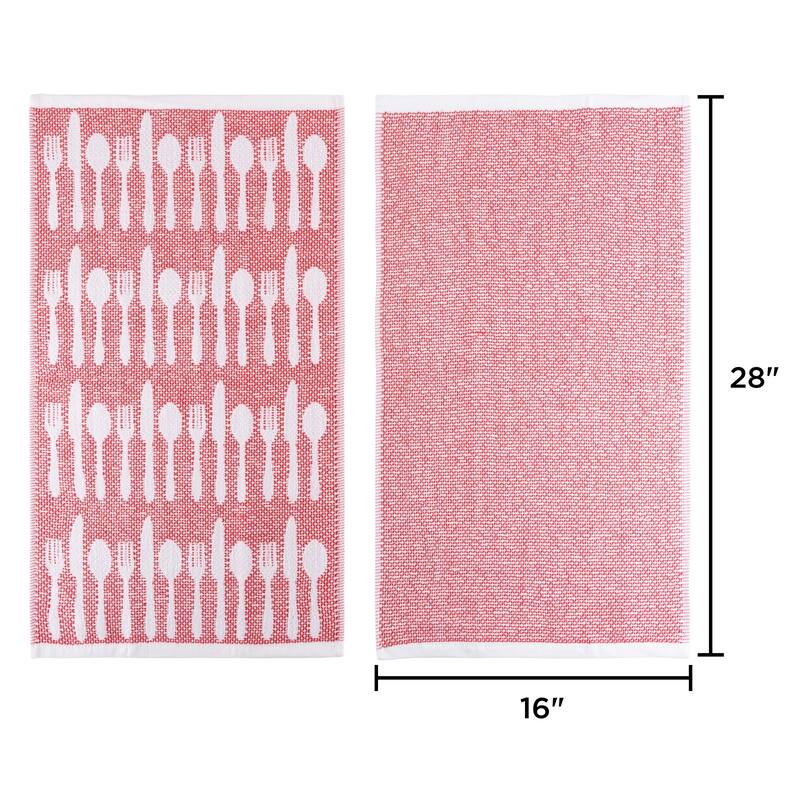 Kitchen Towel Set 100% Cotton Hand Towel / Dishtowels for Drying by Porch & Den - 16 x 28