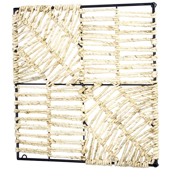 Shop Metal and Woven Natural Corn Husk Wall Decor (18" x ...