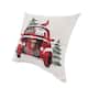 Santa Claus Riding On Car Christmas Pillow 14 by 14-Inch