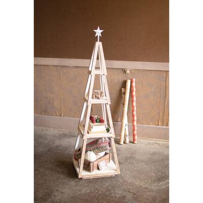 Wooden Christmas Tree Topiary Shelf- Large