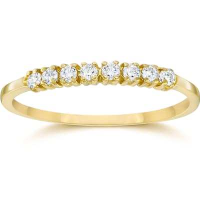 1/5CT Diamond Wedding Anniversary Ring 10K Yellow Gold