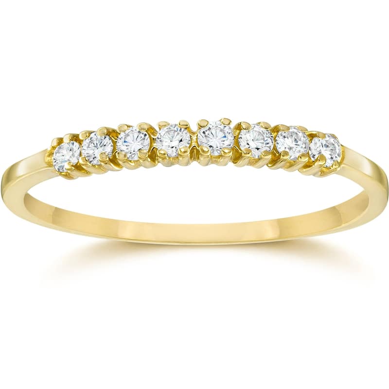 1/5CT Diamond Wedding Anniversary Ring 10K Yellow Gold
