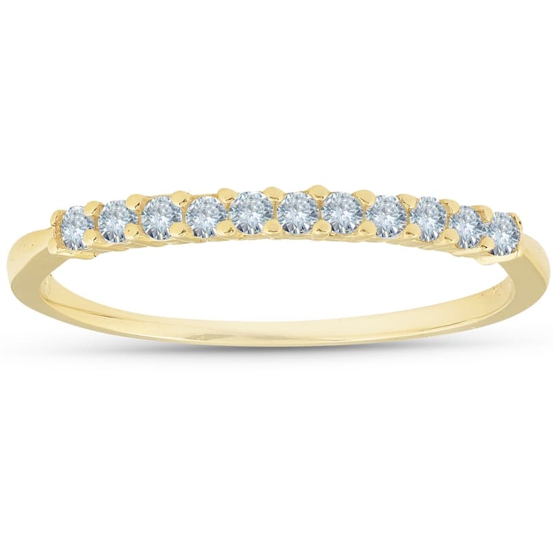 1/4ct 14K Yellow Gold Diamond Wedding Anniversary Ring Band