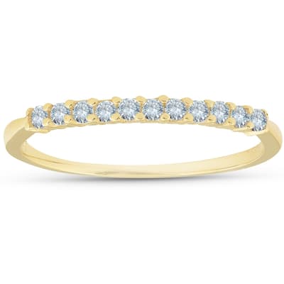 1/4ct 14K Yellow Gold Diamond Wedding Anniversary Ring Band