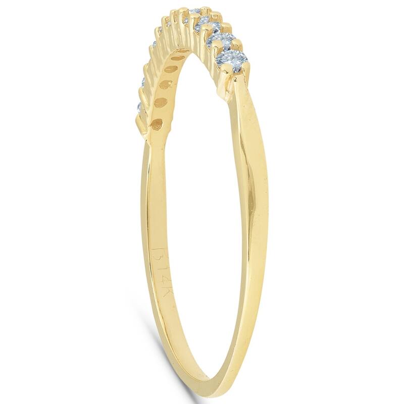 1/4ct 14K Yellow Gold Diamond Wedding Anniversary Ring Band