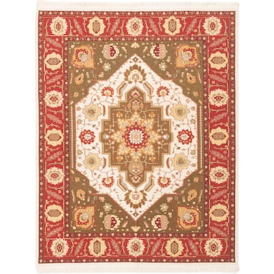 Flat-weave Dynasty Cream, Red Wool Sumak