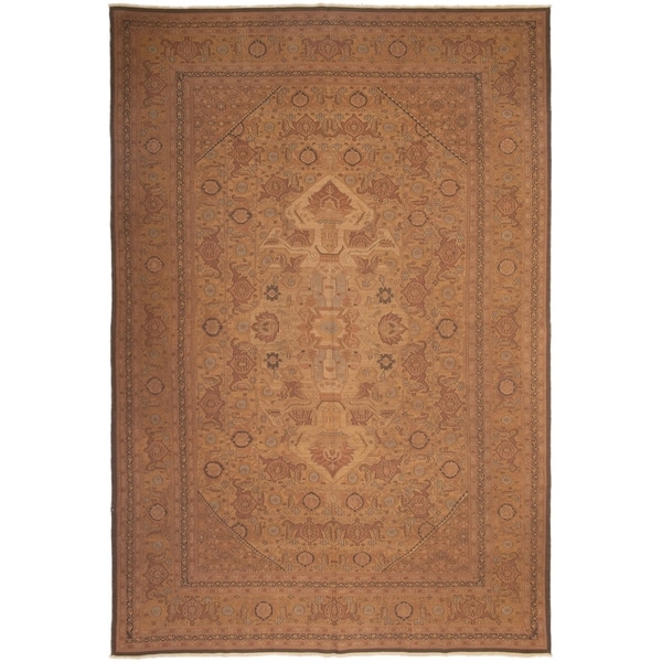 Flat-weave Dynasty Light Brown Wool Tapestry Kilim ECARPETGALLERY - 11'6 x 17'6