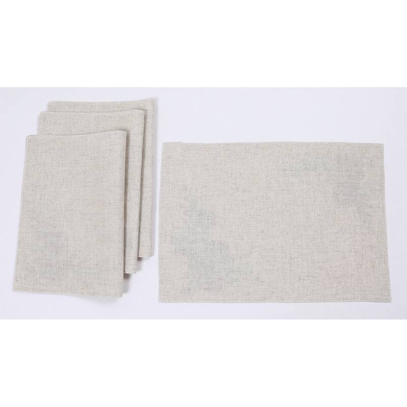 Rustic Pumpkin Crewel Embroidered Fall Placemats 14"x20", Set of 4
