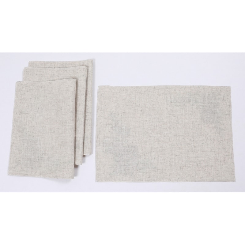 Holly Berry Branch Embroidered Christmas Placemats 14"x20", Set of 4