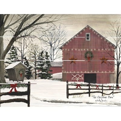 Wood Pallet Art - The Christmas Barn - White