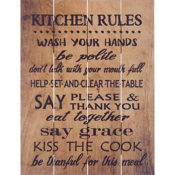 Kitchen Rules Reclaimed Pallet Wood Sign Kitchen Rules Reclaimed Pallet Wood Sign