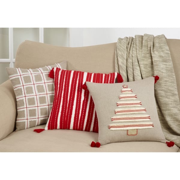 Shop Embroidered Christmas Tree Throw Pillow Overstock 29806453