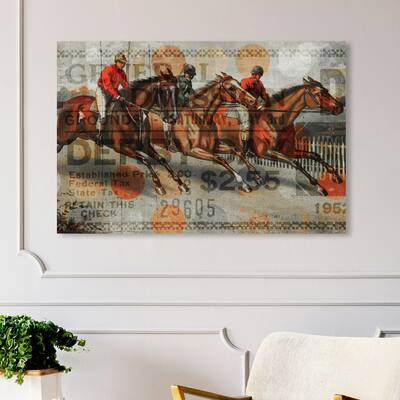 Oliver Gal 'Ticket For The Derby' Animals Wall Art Canvas Print