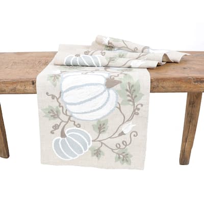 Harvest Pumpkins And Vines Fall Table Runner 16"x36"