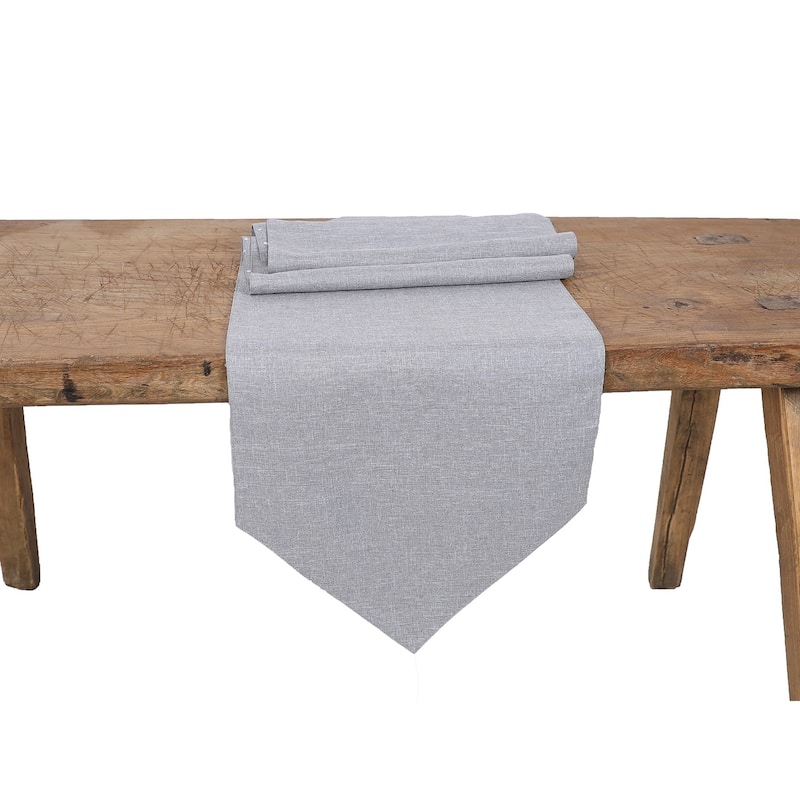 Holly Berry Wreath Christmas Table Runner 16"x36", Linen Blend