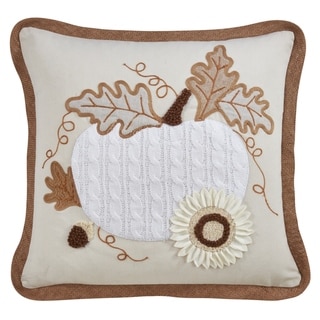 Appliqué Throw Pillow With Knit Pumpkin Design - Bed Bath & Beyond 