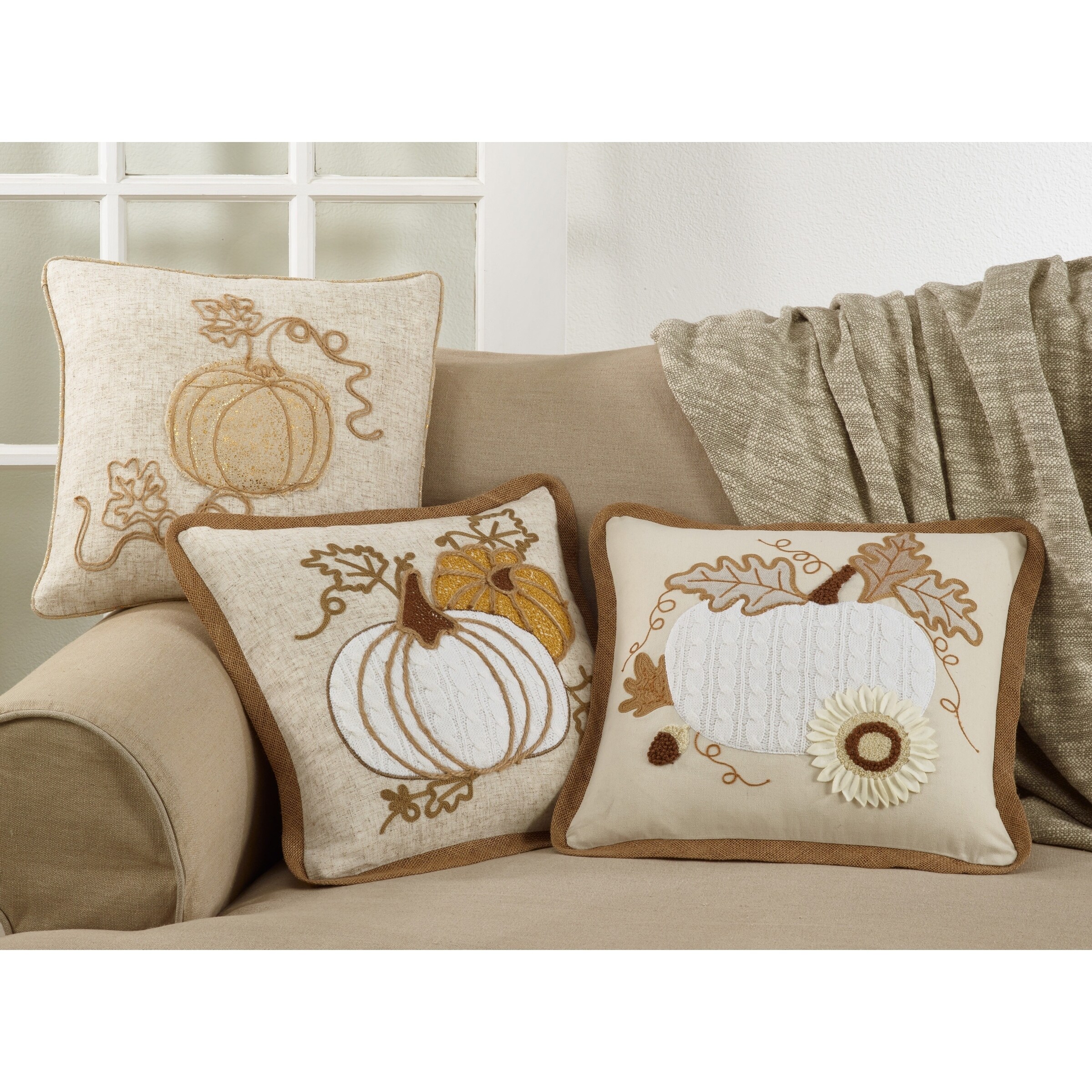 sequin pumpkin pillow