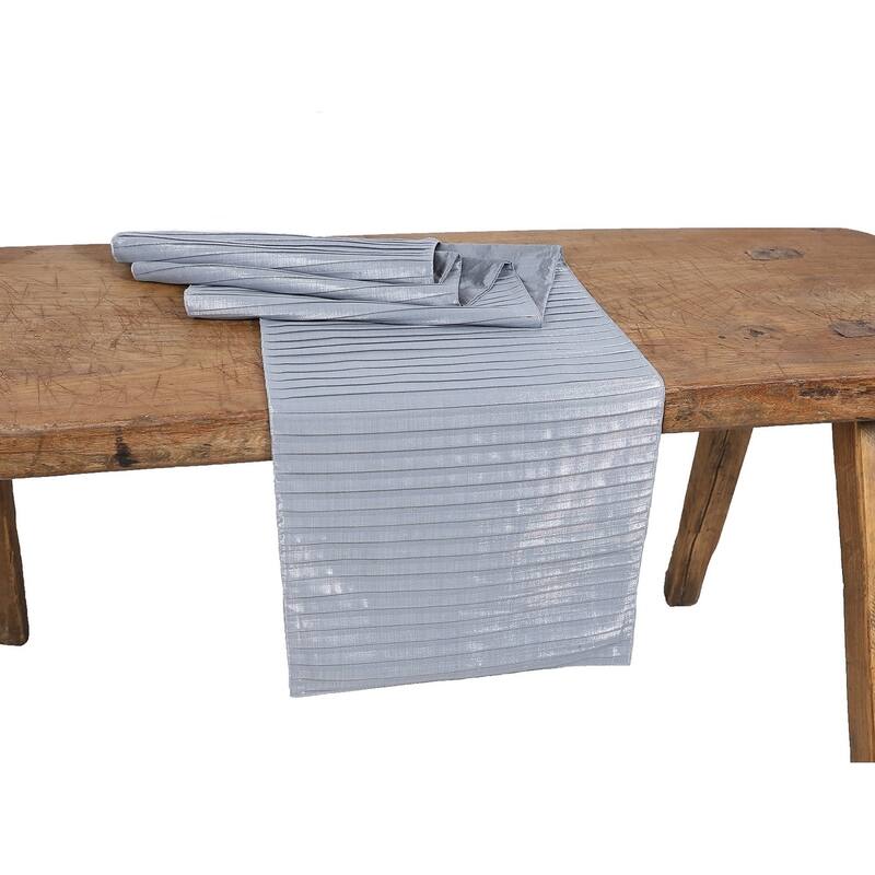 Moonbeam Contracted Table Runner, 15 by 70-Inch, Gold - Dark Grey